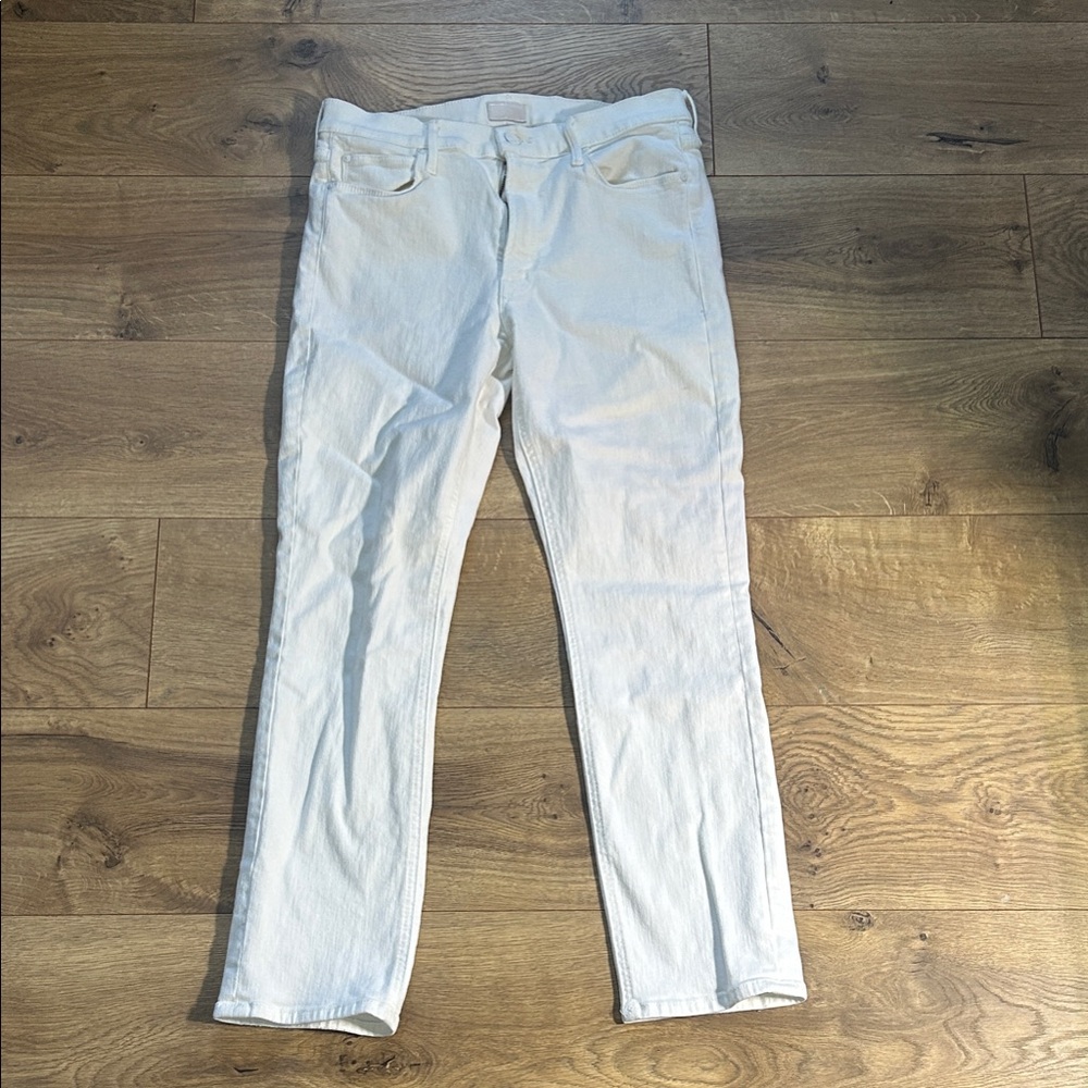 MOTHER Straight Leg Jeans - white size 30